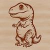 A small illustration of a cute prehistoric dinosaur in a vector format.
