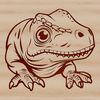 Little Dino Peeks Out from Behind Mama A prehistoric baby dinosaur peeking out from behind its parent, depicted in a vector design style.