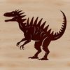 A detailed illustration of a prehistoric dinosaur.