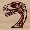 Dinosaur Vector Graphic Illustration A prehistoric dino's head rendered as a vector art illustration.