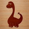 Prehistoric Playtime with a Cuddly Dino An SVG clip art image of a baby dinosaur in a prehistoric setting.