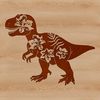 A prehistoric dinosaur in a floral setting, perfect for vector art designs.
