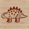 A prehistoric dino illustration with detailed texture and design.