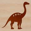 Illustration of a prehistoric brachiosaurus dinosaur in a vector format.