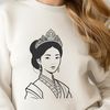 Vector illustration of a young female princess in medieval attire.