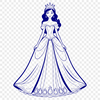 A digital illustration of a young female princess in a regal pose, designed as a vector graphic.