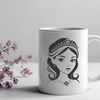 A young female princess character designed as vector art, suitable for cutting machines and laser cutters.