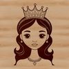 A royalty-inspired illustration of a young female princess in traditional attire.