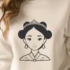 SVG princess design for crafting and design projects.