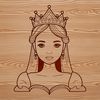 A young female princess with a kind expression, illustrated in vector art style.