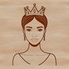 An illustration of a young female in royal attire, suitable for use as vector art or clip art.