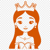 A royalty-inspired female character designed as vector art for digital and print use.
