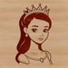 A young female princess standing in a regal pose, depicted as a vector graphic.