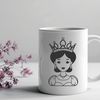 A stylized illustration of a young female princess in a regal pose, suitable for digital design projects.