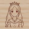 A young female princess in a formal gown, suitable for vector graphics and design.