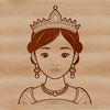 A royalty-inspired female character, suitable for various designs and crafts.