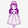 A young female princess in a medieval-style gown, depicted as a digital vector art illustration.