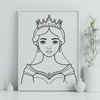 Cute Princess Illustration Vector Image An SVG clip art image featuring a cute girl dressed as a royal princess with a crown and other royal accessories.