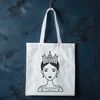 Beautiful Girl in Crown Illustration Female character in royal attire, suitable for vector design and cutting machine projects.