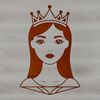 Illustration of a girl in royal attire, ideal for use with cutting machines like Cricut or laser cutters.