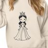 A young female princess in regal attire, ideal for vector design or clip art projects.