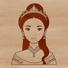 A young female princess character in a vector format.