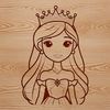 Female royalty character in a medieval-inspired setting, created as a vector graphic for digital design.
