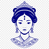 A young female princess with a crown, suitable as vector art for commercial or personal projects.