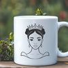 A vector illustration of a young female princess in a traditional gown.