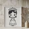 Princess Clip Art Design A royalty-inspired illustration of a young female figure in a princess costume, suitable for digital designs and crafts.