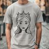 Elegant Female Portrait SVG A digital illustration of a female princess in a royal setting, suitable for vector graphics.