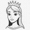 A young female princess with a crown and royal attire, created as a vector graphic.