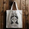 Royal Female SVG Clip Art Image Illustrated princess character in vector format, suitable for digital designs.