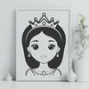 A digital illustration of a princess girl in a regal pose, created using vector graphics.