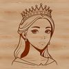 An SVG vector graphic design featuring a regal girl character inspired by classic fairy tale princesses.