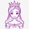 A young female character in a royal outfit, suitable for vector art designs.