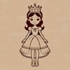Female royal character designed as a vector image.
