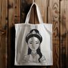 A young female princess character in a traditional gown and crown, suitable for vector art designs.