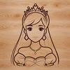 Illustrated female princess character in a fantasy setting, created as a vector graphic design.