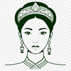Girl's Royal Portrait SVG A young girl dressed as royalty, suitable for crafting and design projects.