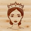 A young female princess in a medieval-inspired outfit, suitable for use in graphic design and digital art.