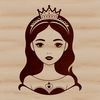 Illustration of a girl in a royal gown, created as a scalable vector graphic.