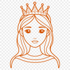 A young female character in royal attire, created as vector art.