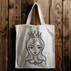 Vector Princess Design A young female figure dressed in royal attire, suitable for vector art designs.