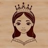 An SVG vector art design featuring a girl dressed as a royal princess.