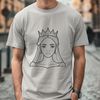An SVG vector image design featuring a stylized woman in a royal gown.