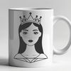Beautiful Female Vector Design A royalty-inspired clipart illustration of a girl in royal attire designed as an SVG file.