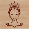 Young female royalty in elegant attire, illustrated as a vector graphic.