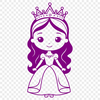 Vector graphic illustration of a girl dressed as a princess with regal attire.