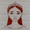 A vector graphic of a girl dressed as a princess, suitable for printing or laser cutting.